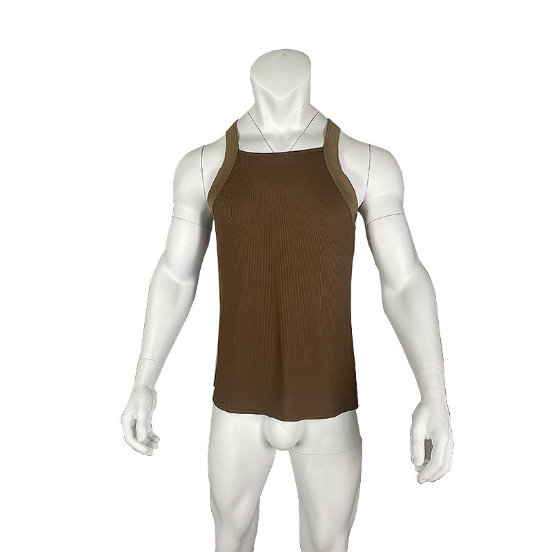 Hot Salemen premium quality cotton man tank top streetwear knitted fitness sleeveless ribbed tank top mens