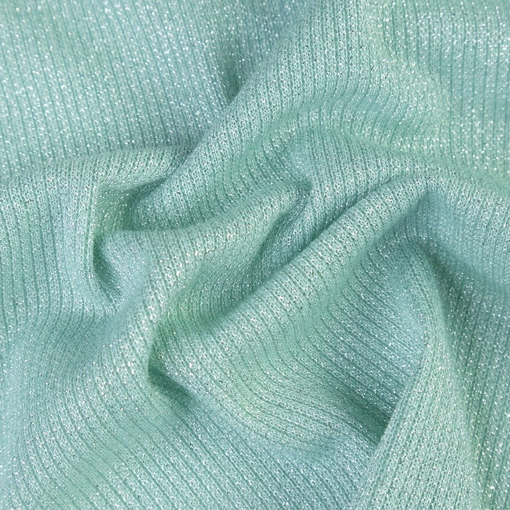 Best Sell Yarn Dyed 2*2 Rib Metallic Lurex Ribbed Knit Fabric Roll Polyester Spandex Fabric and Textiles for Clothing