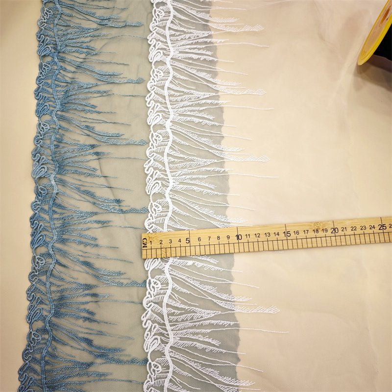 Wholesale Factory chantilly Garment Underwear accessories Shiny Embroidery Tulle Lace Trim Mesh Lace trim