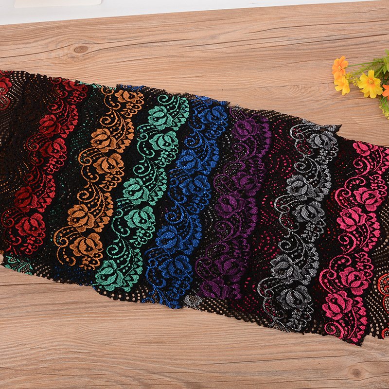 Wholesale Lace Stretch Fabric Nylon Soft Spandex Hollow Lace Allover Fabric For Underwear