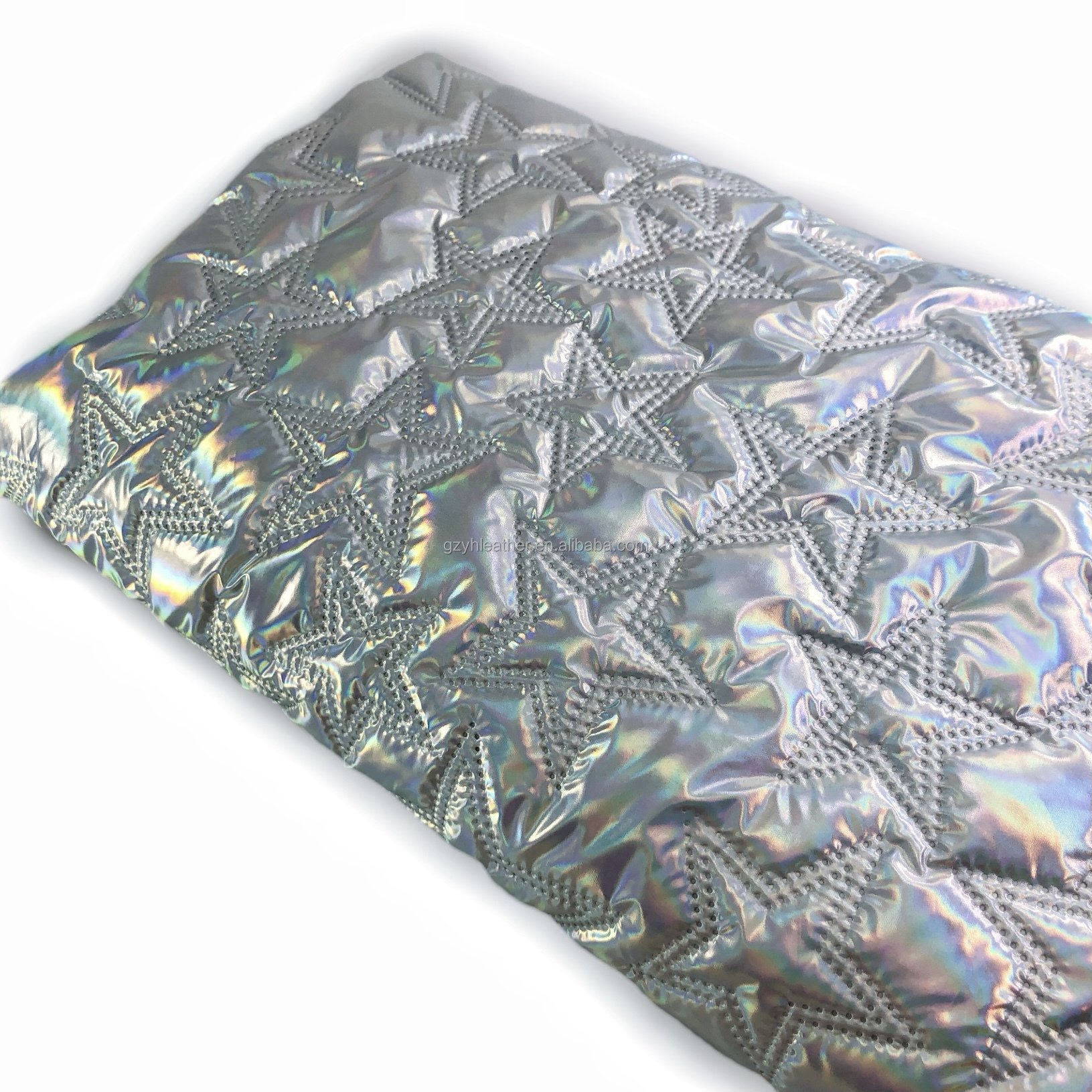 special design star shape embossing waterproof embroidery quilted fabric for costume bags shoes