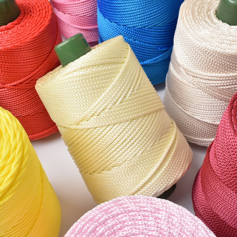 Light ice silk thread hat hand-knitted diy hook bag cushion blanket hollow bright silk coarse wool thread macrame cord