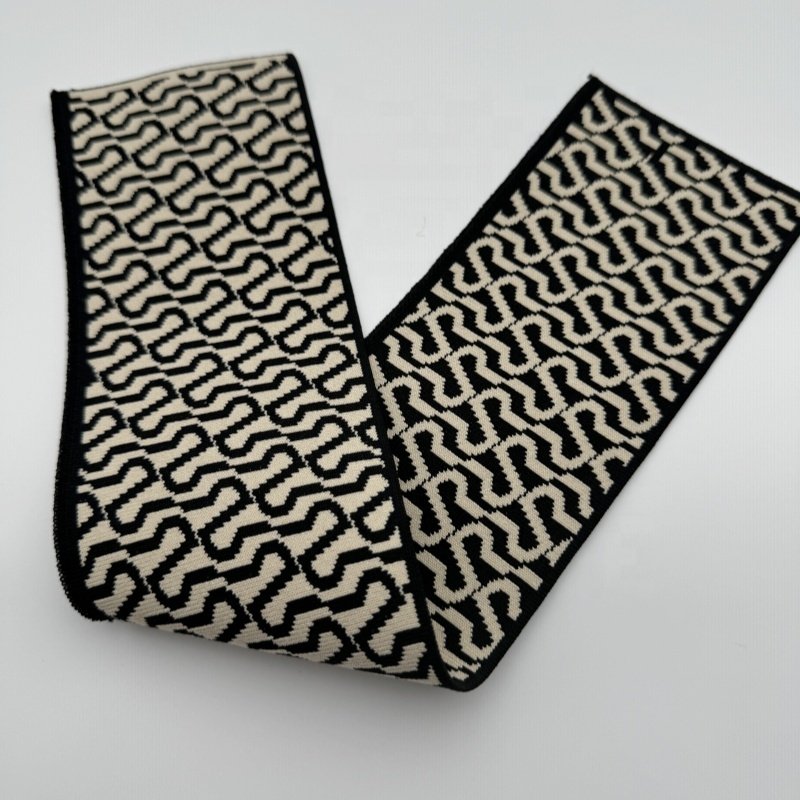 Polyester jacquard collar rib, Neckline Knitting Rib flat knit collar clothing accessory