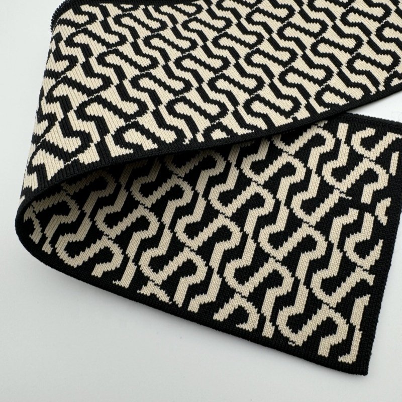 Polyester jacquard collar rib, Neckline Knitting Rib flat knit collar clothing accessory