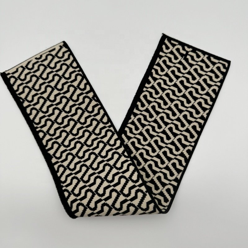 Polyester jacquard collar rib, Neckline Knitting Rib flat knit collar clothing accessory