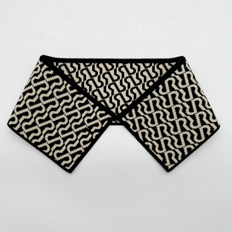 Polyester jacquard collar rib, Neckline Knitting Rib flat knit collar clothing accessory