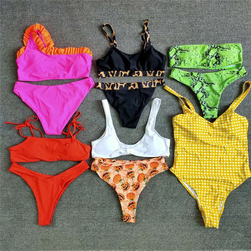 Just Arrivals Bandeau Thin Shoulder Straps Woman Textured Ribbed Cheeky Swimwear stock