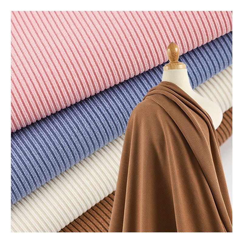 3x2 Rib Knit Polyester Rayon Spandex Rib Knit Fabric 2*2 Ribbed Knit Fabric