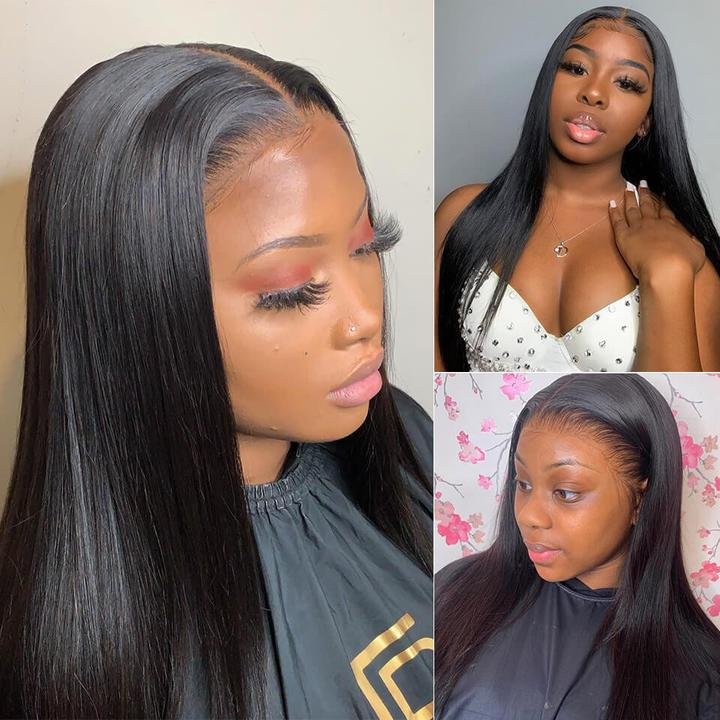 Natural Color Transparent Lace Front Wig, 100% Brazilian Human Hair Vendors Sdd Bone Straight Double Drawn Wig With Frontal