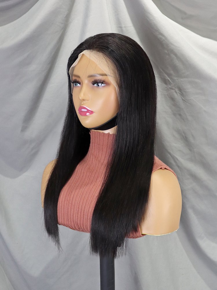 Natural Color Transparent Lace Front Wig, 100% Brazilian Human Hair Vendors Sdd Bone Straight Double Drawn Wig With Frontal