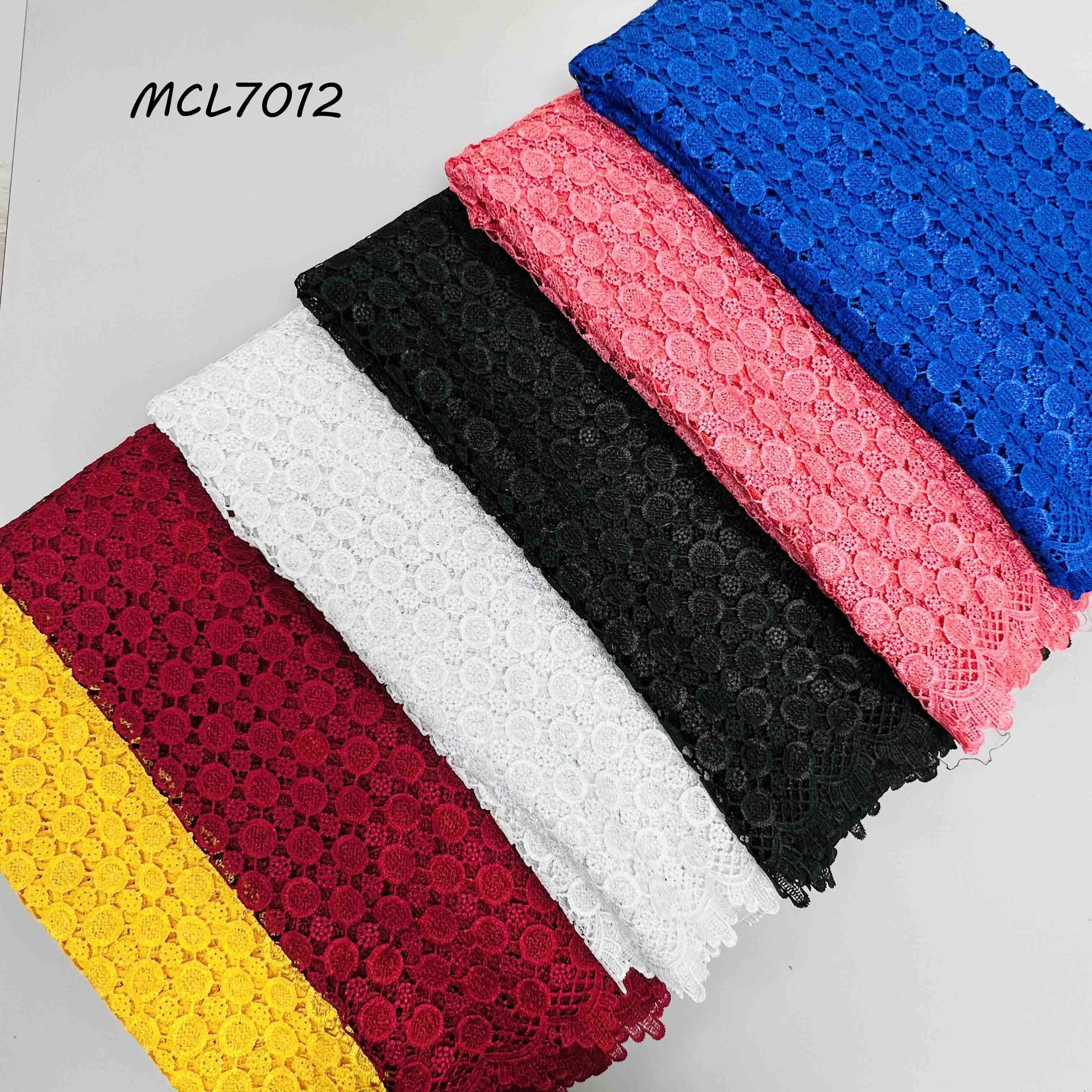 Hot selling African guipure lace fabric embroidery chiffon cord lace sequins water soluble lace with pearls