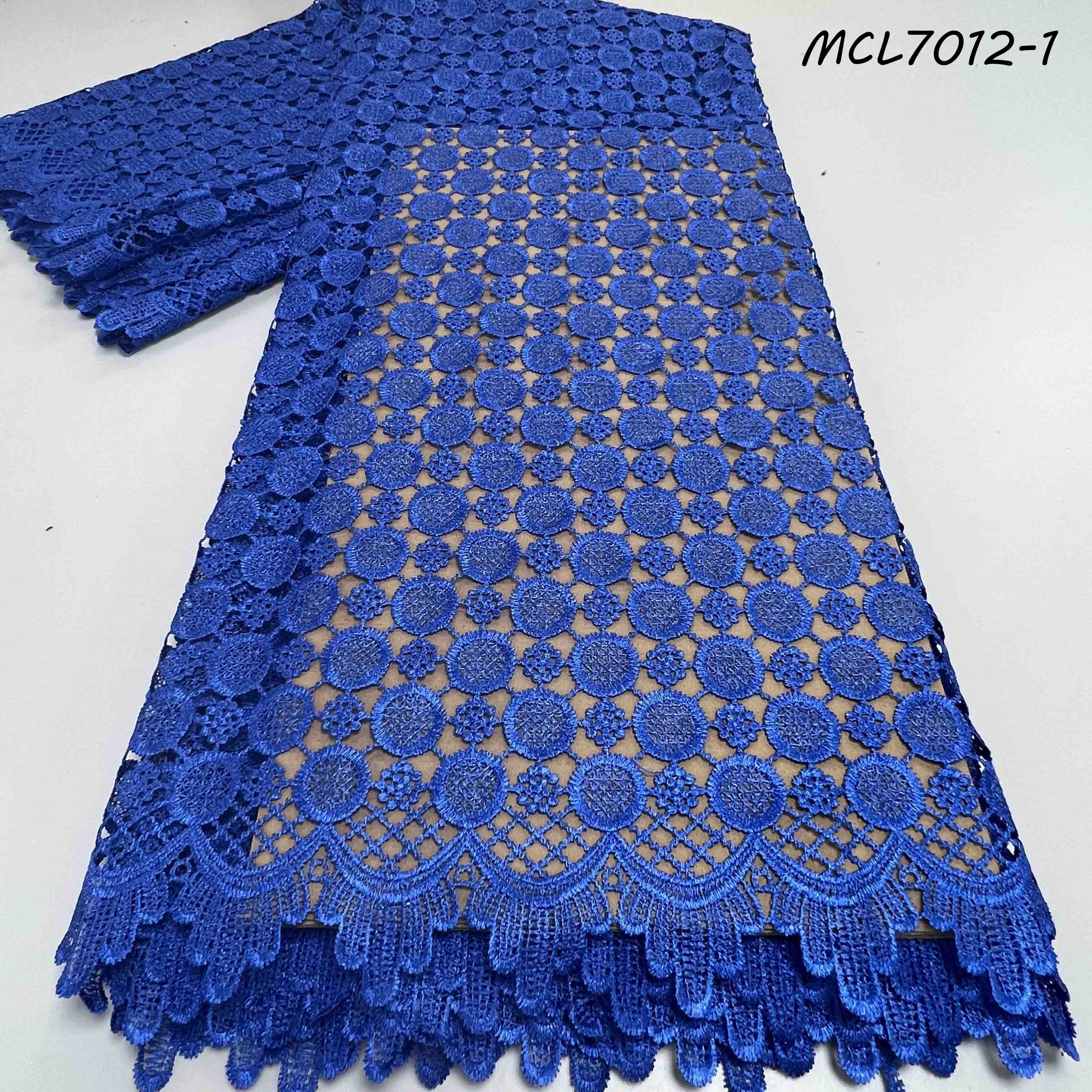 Hot selling African guipure lace fabric embroidery chiffon cord lace sequins water soluble lace with pearls