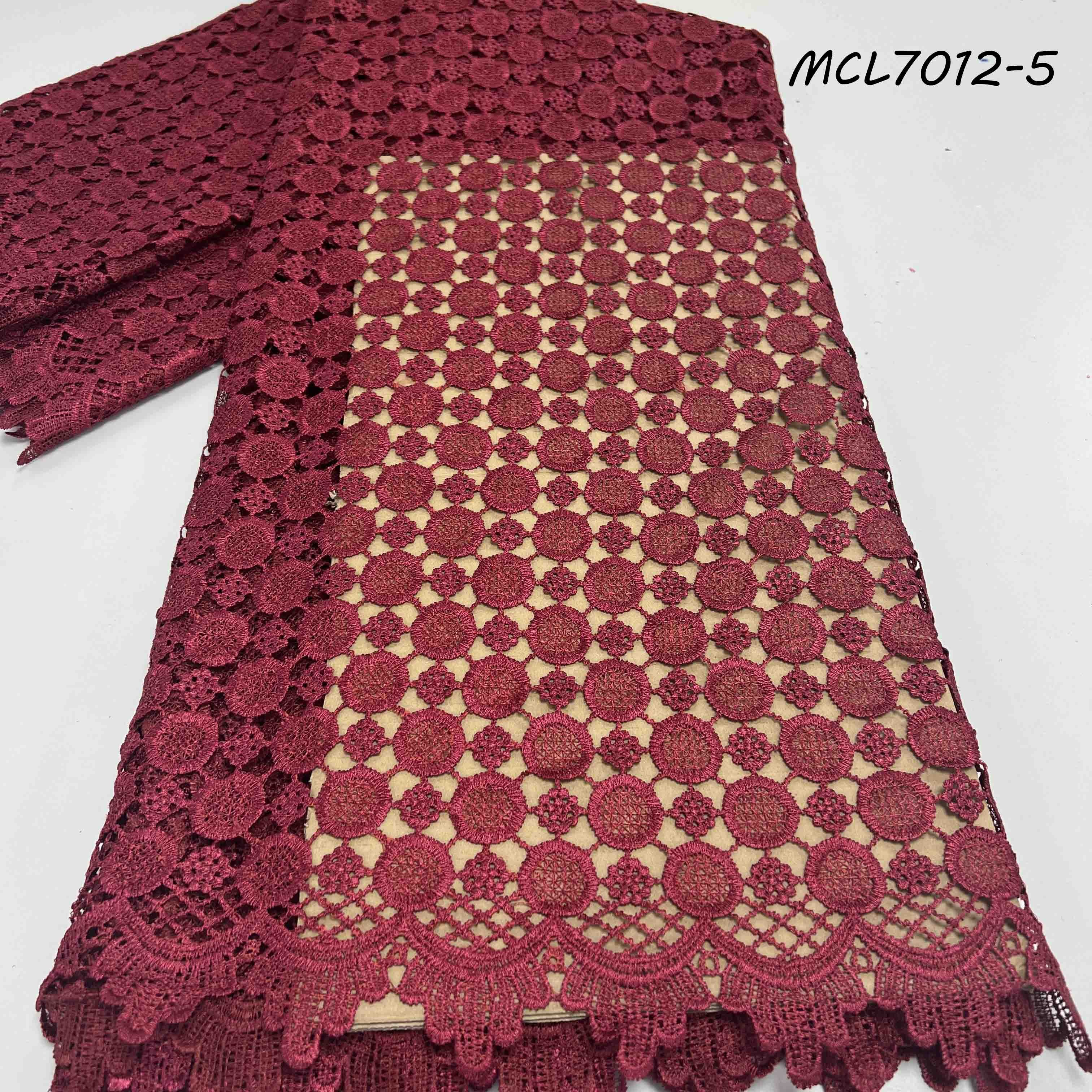 Hot selling African guipure lace fabric embroidery chiffon cord lace sequins water soluble lace with pearls