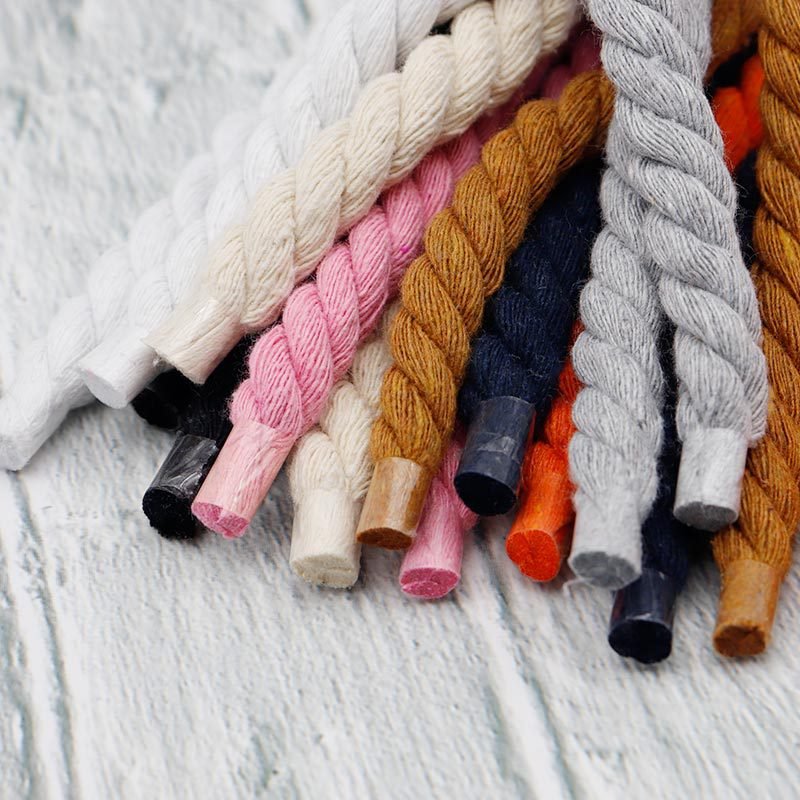 Big round shoes laces 8 mm width 60-200 cm round shoe laces 11 colors braid rope shoelaces