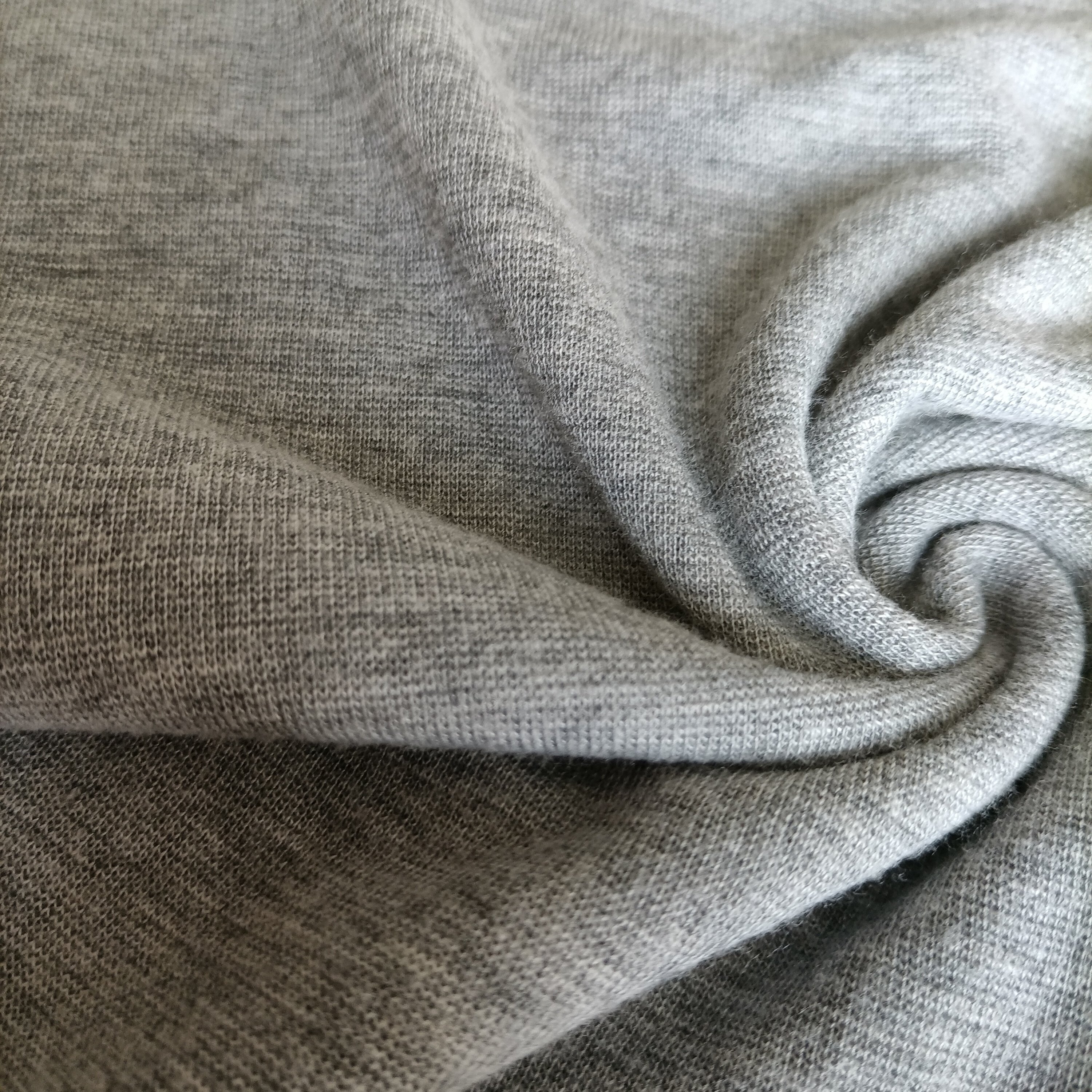 Rib Knit Fabric 62/33/5 Polyester Rayon Spandex 1*1 Rib In Soft Touch