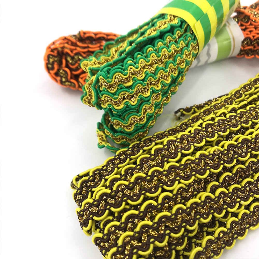 2023 New Design Indian Handmade African Lace Trim Fabric Decorative gold silver thread Polyester Lace Trim for Night Dress