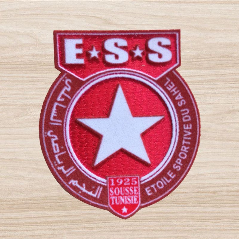 Art.TBT2103201B Red color Tatami Construction Glacier Fabric for Flocking for Silicon Printed badges of Sports Wear