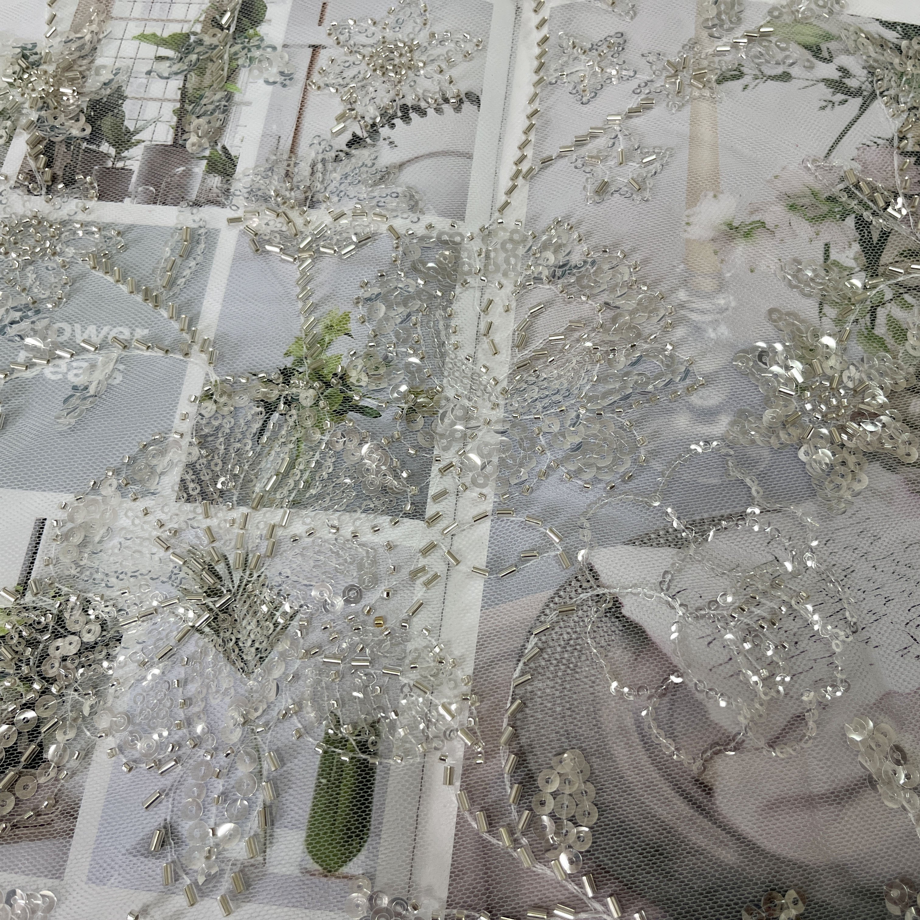 High quality beaded fabric dress lace