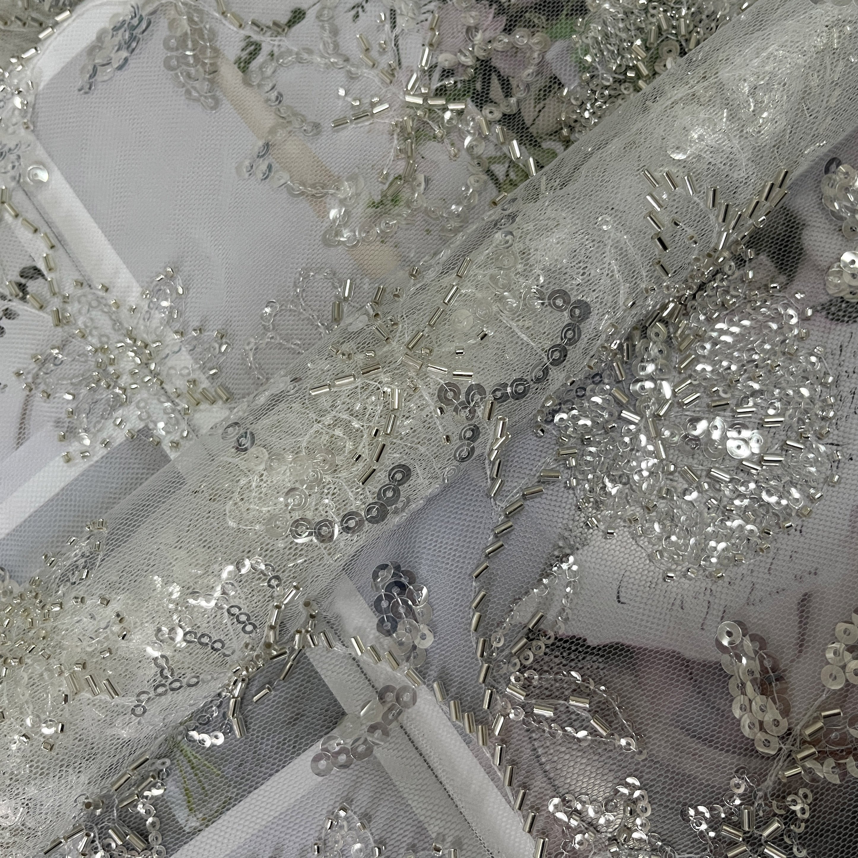 High quality beaded fabric dress lace