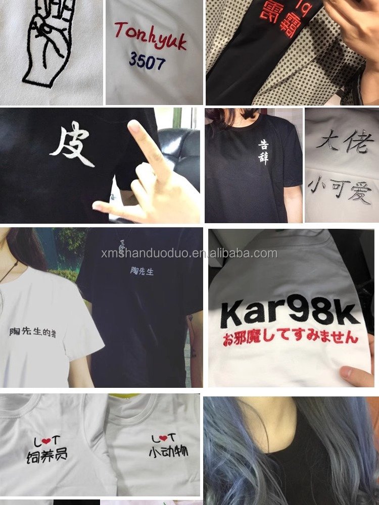 Customized Women's t-shirt Summer Pure Cotton Crew Neck Short Sleeve T Shirts Casual Embroidered Letter Top Anti-Pilling