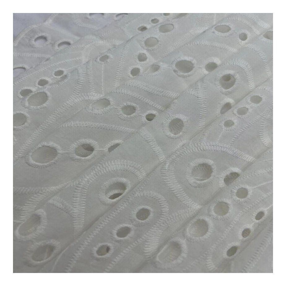 New designs Cotton Eyelet Embroidery Fabric Cotton Lace Fabric Swiss Voile Stock Available For Garment