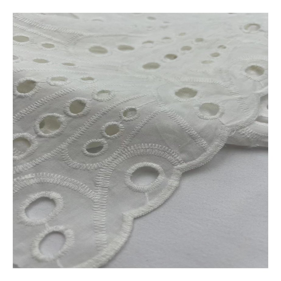 New designs Cotton Eyelet Embroidery Fabric Cotton Lace Fabric Swiss Voile Stock Available For Garment