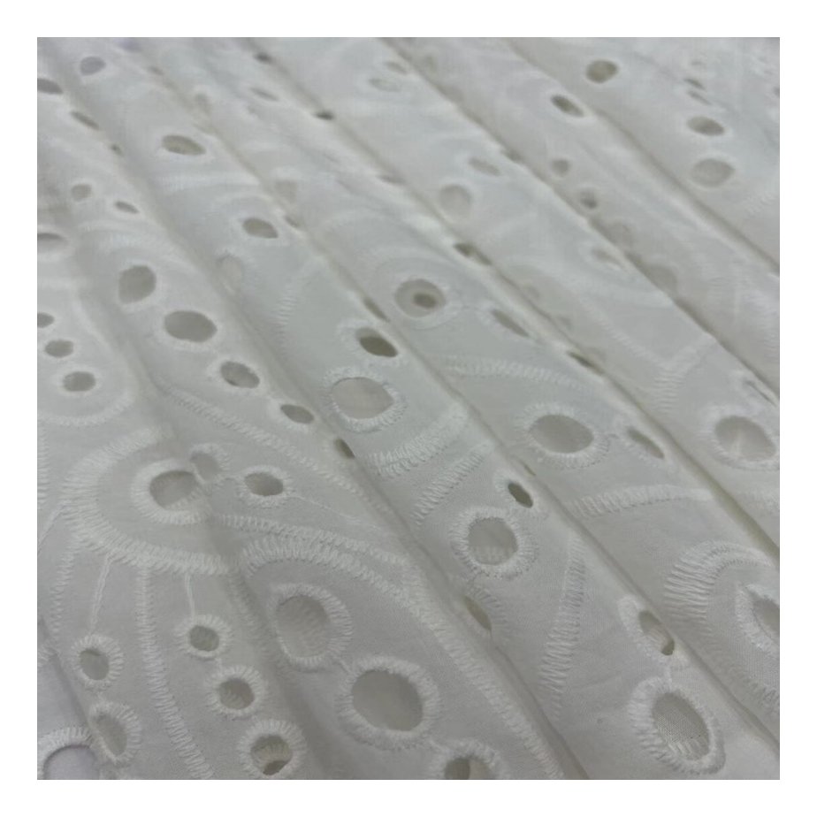 New designs Cotton Eyelet Embroidery Fabric Cotton Lace Fabric Swiss Voile Stock Available For Garment