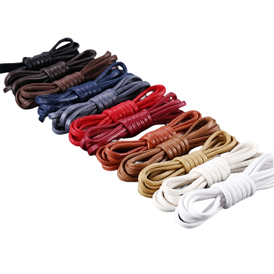 Fashion 2.5mm Wide Polyester Waxed Shoelace round Lace for Leather Shoes Custom Length Waxed Shoelace