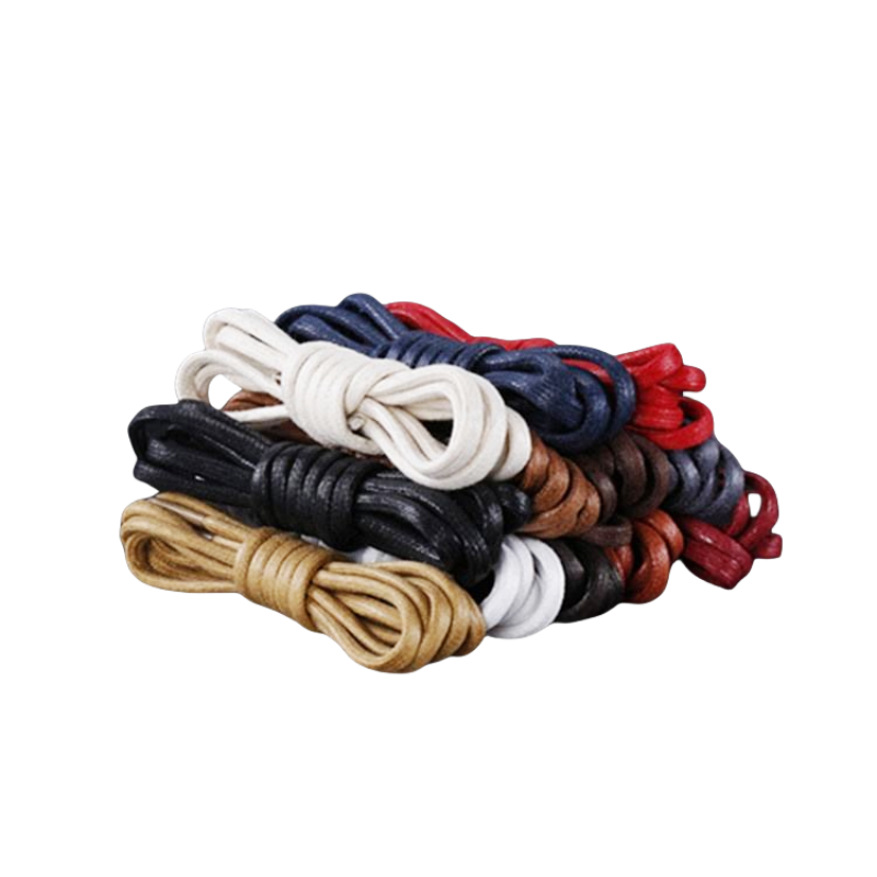 Fashion 2.5mm Wide Polyester Waxed Shoelace round Lace for Leather Shoes Custom Length Waxed Shoelace