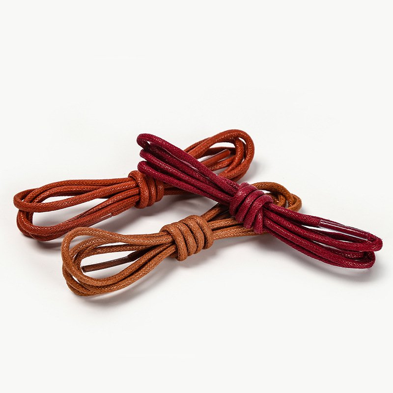 Fashion 2.5mm Wide Polyester Waxed Shoelace round Lace for Leather Shoes Custom Length Waxed Shoelace