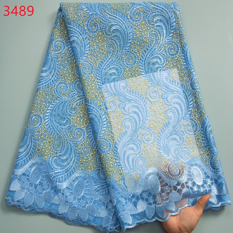 French Lace Material for Wedding Dress Hot Selling Embroidered Lace Fabric 2023 High Quality Nigerian Wedding Embroidery Fabric