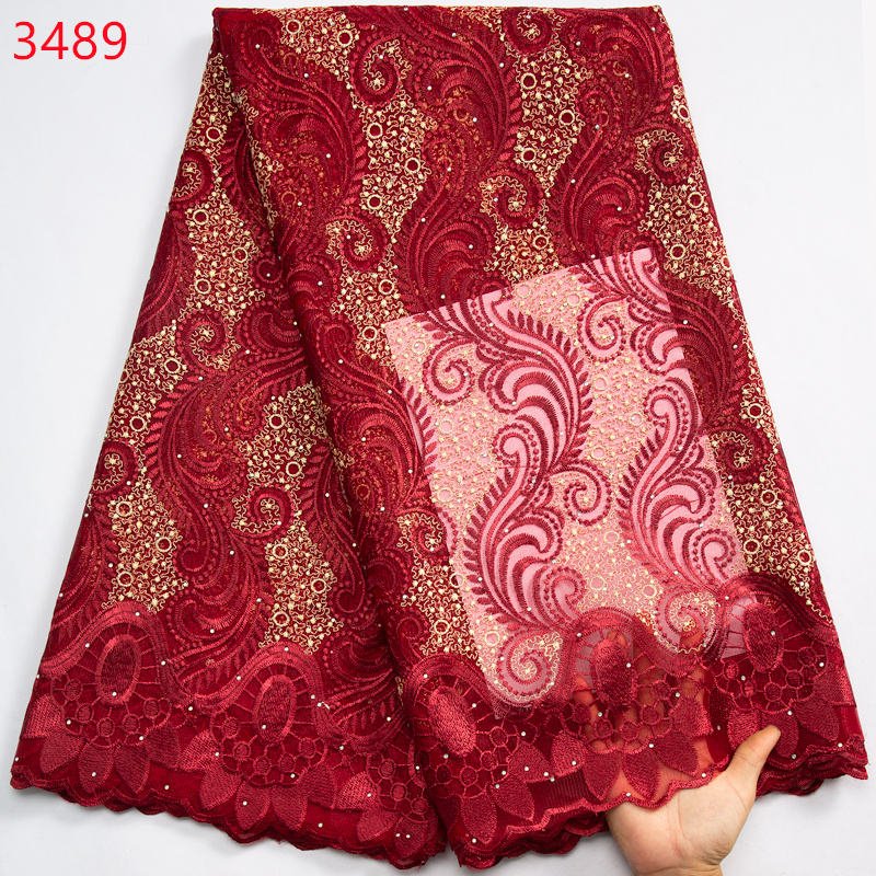 French Lace Material for Wedding Dress Hot Selling Embroidered Lace Fabric 2023 High Quality Nigerian Wedding Embroidery Fabric