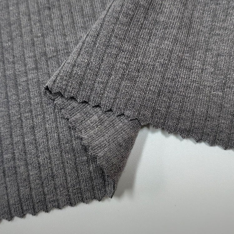 Custom color 220gsm 50%polyester 23%rayon 23%cotton 4%spandex melange 4*2 ,2*2 french rib fabrics for blouse,dress