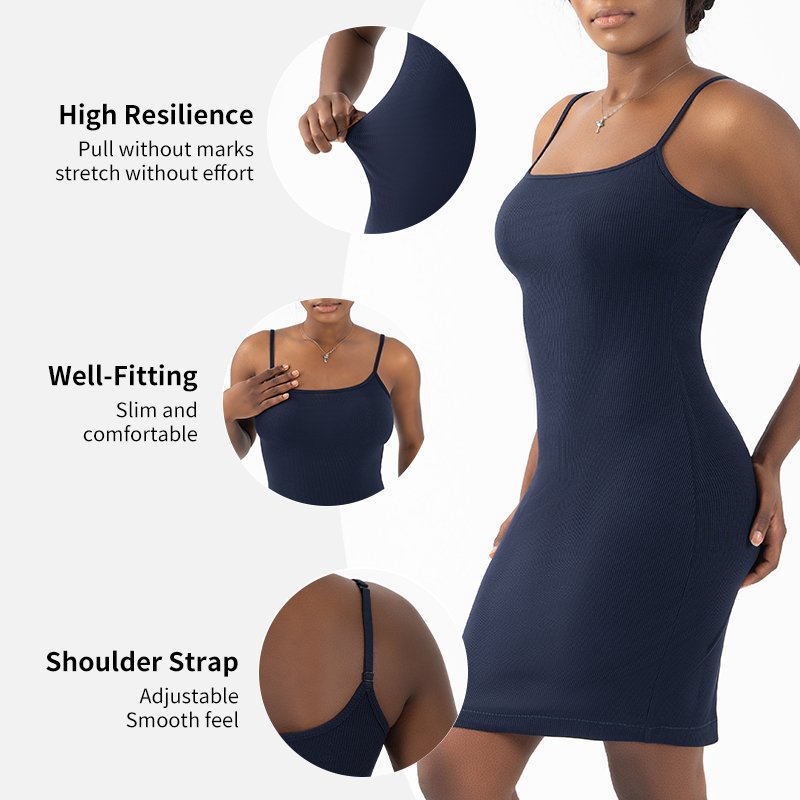 SK1241 Women Sexy Strappy One-piece Dress Ribbed Summer Dress Hip Wrap Dress Super Stretchy Quick Dry Tight Fit Outdoor Wear