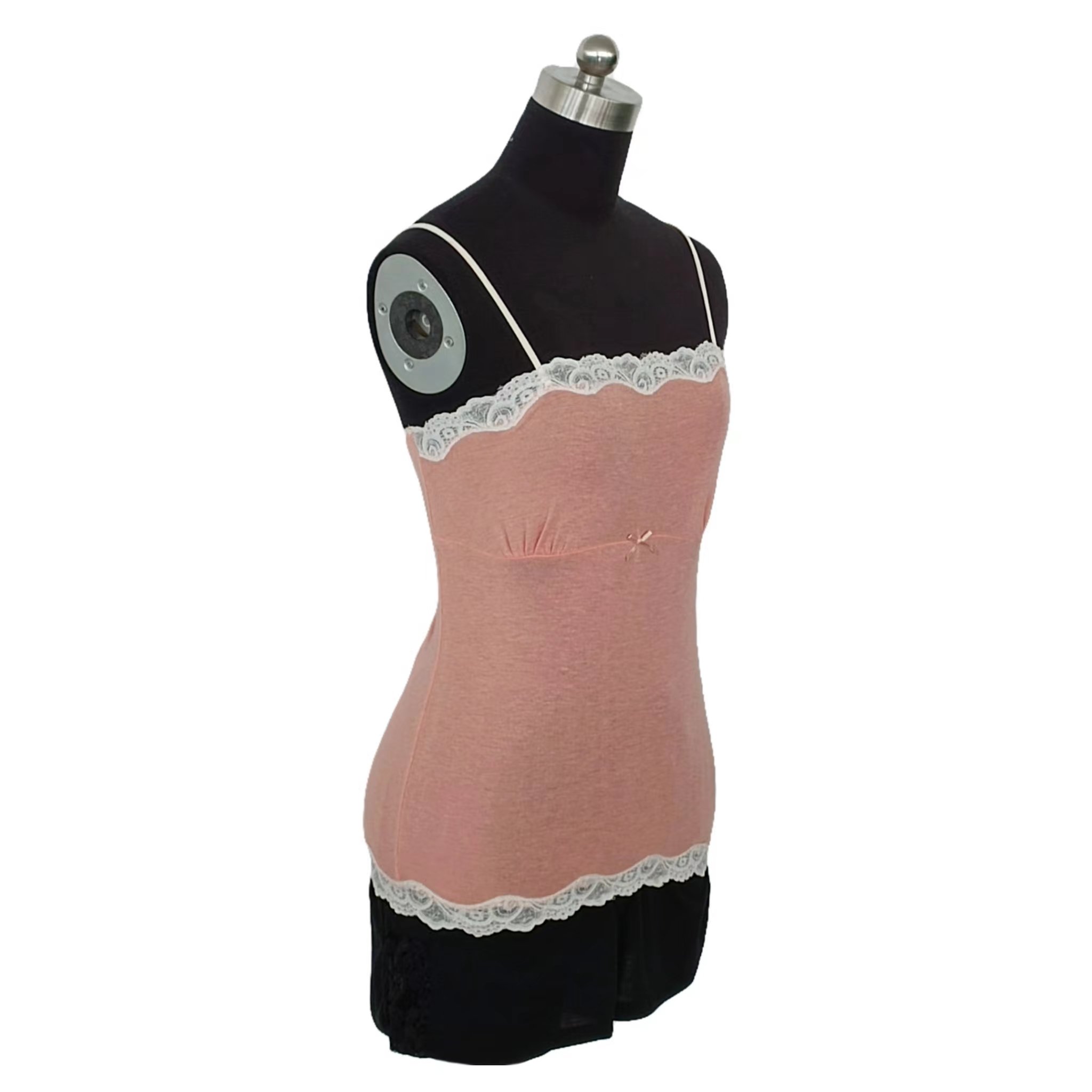 Factory Outlet Customized Summer Women Undershirt Sleeveless Striped Sexy Lace Ladies Vest