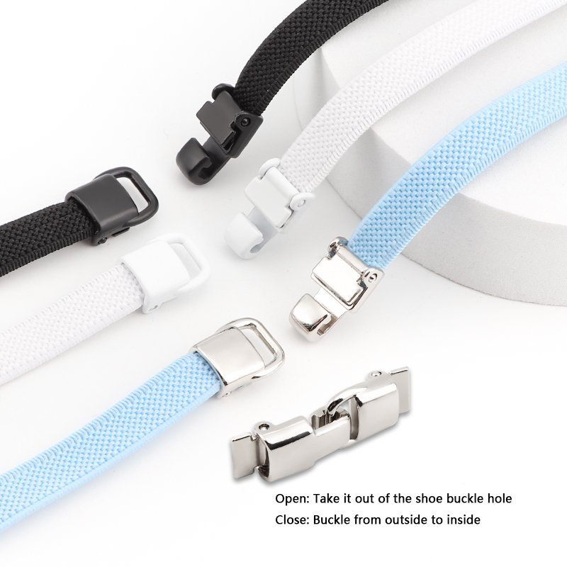 Flats Elastic Laces for Sports Colorful Press Lock Shoelace Without ties 8mm No Tie Shoe laces Shoes Accessories