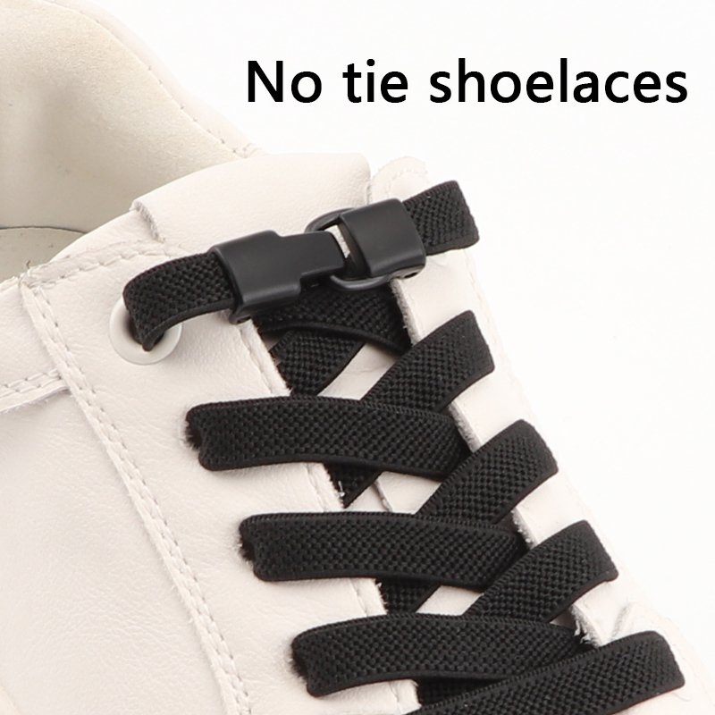 Flats Elastic Laces for Sports Colorful Press Lock Shoelace Without ties 8mm No Tie Shoe laces Shoes Accessories