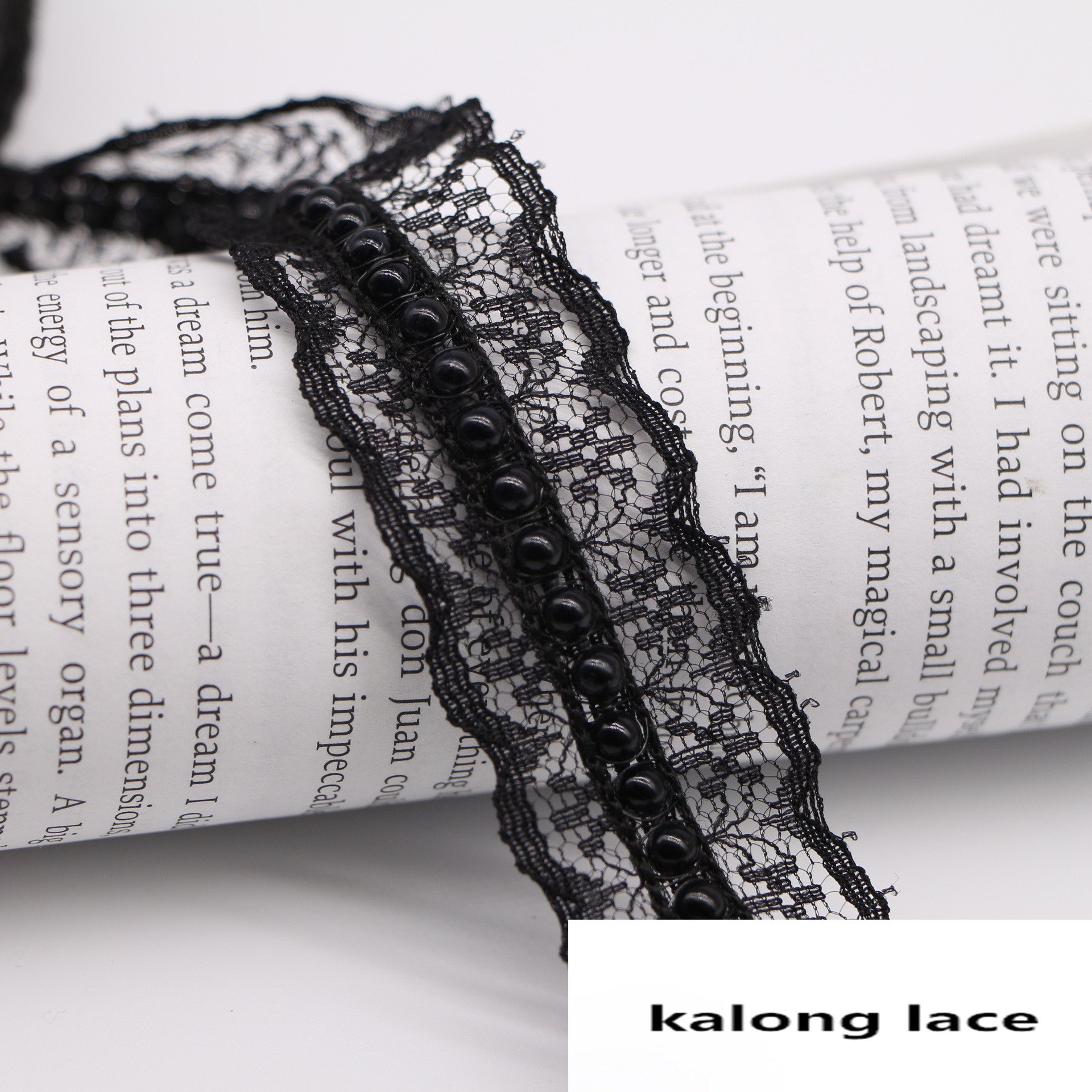 Width 25 mm Handmade pearls lace ribbon beads mesh lace trim for dress Collar hair decorations