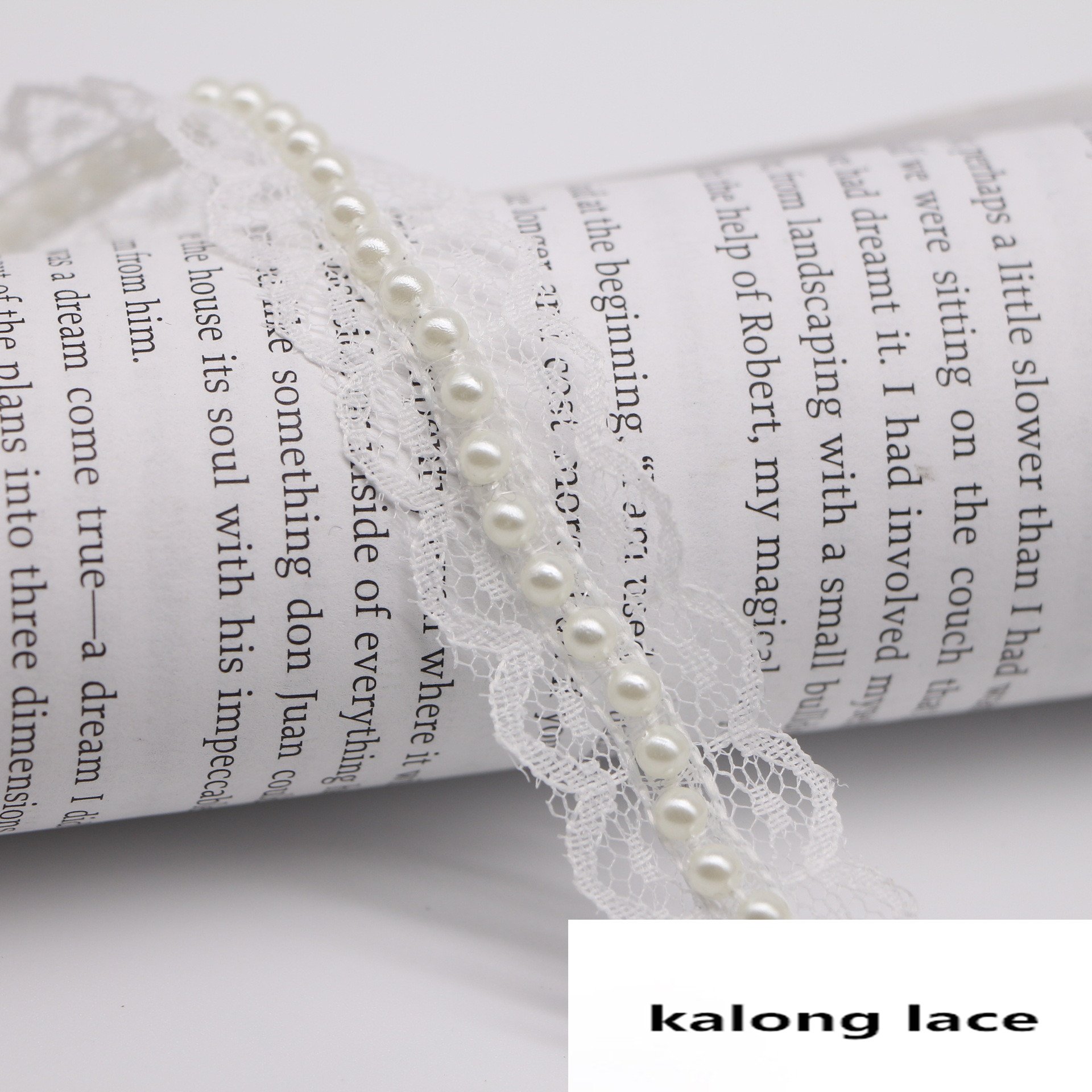 Width 25 mm Handmade pearls lace ribbon beads mesh lace trim for dress Collar hair decorations