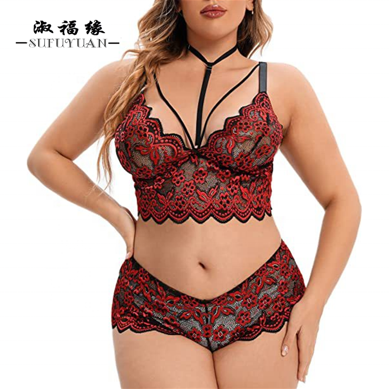 sfy2320 New design sensual bandage women's panties see through lace bra set mature women's lingerie set sexy womens underwear