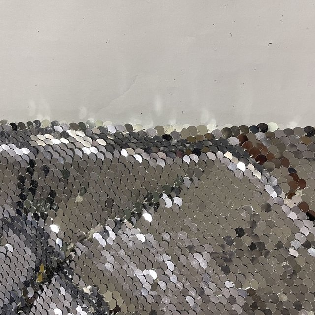 Fancy embroidered polyester 9 mm full sequin chiffon embroidery fabric for women garment