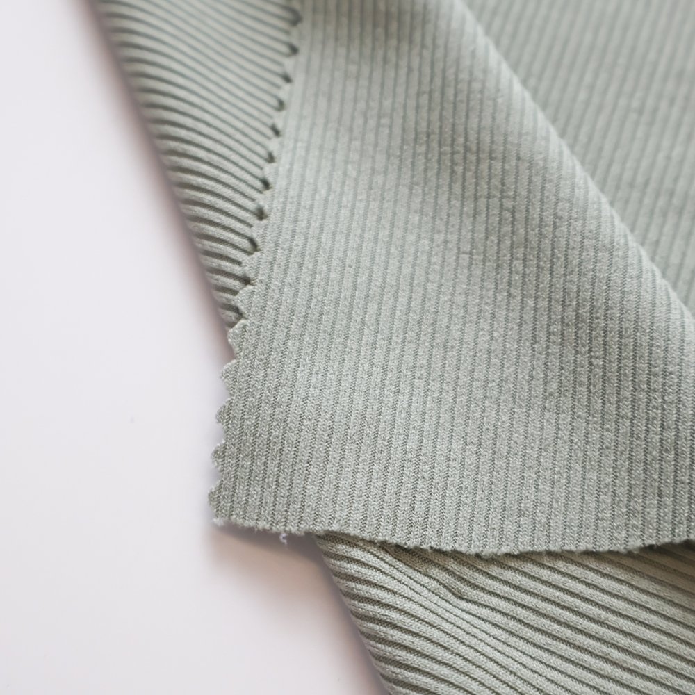 Customizable Stretch Knit Rib polyester spandex dyed fabric for clothing