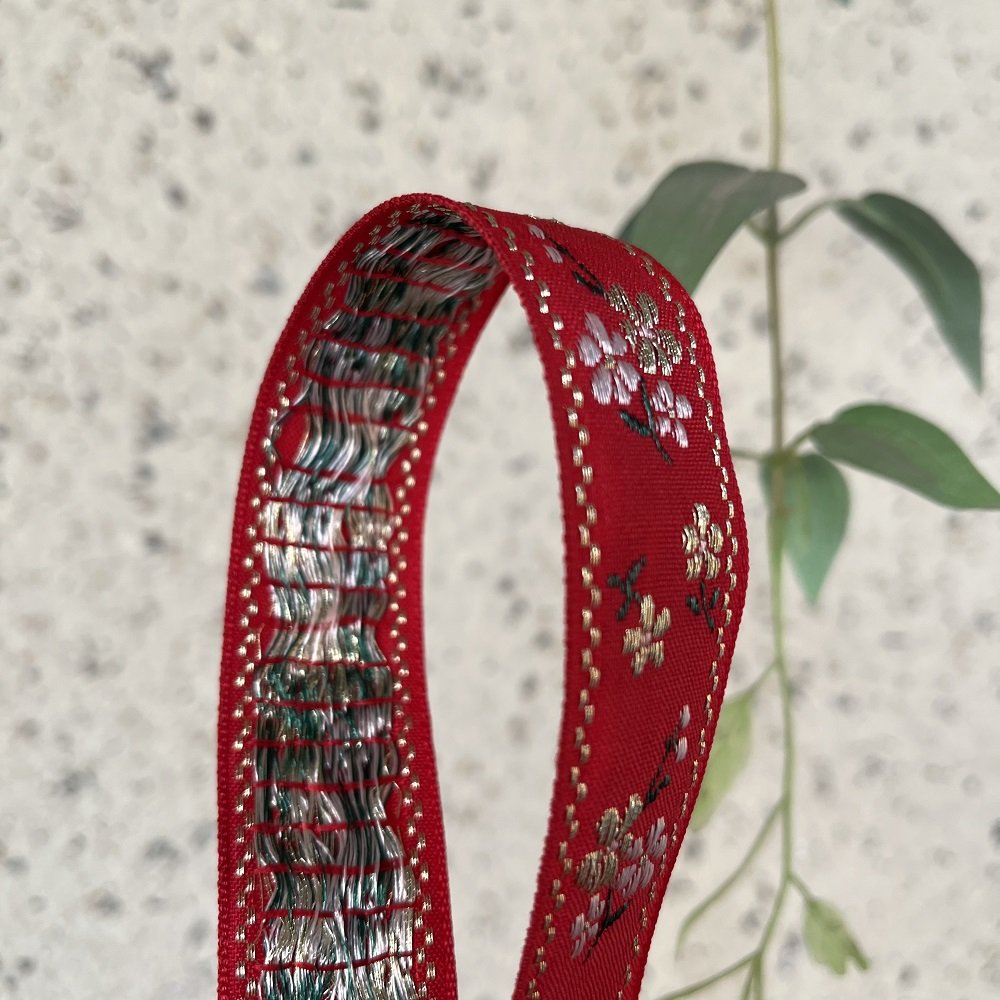 Ethnic Style Lace Jacquard Webbing Woven Tape Small Flowers For Garment Accessories Width 2.5 cm ST-959