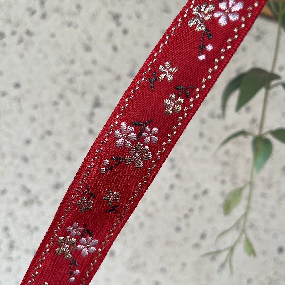Ethnic Style Lace Jacquard Webbing Woven Tape Small Flowers For Garment Accessories Width 2.5 cm ST-959