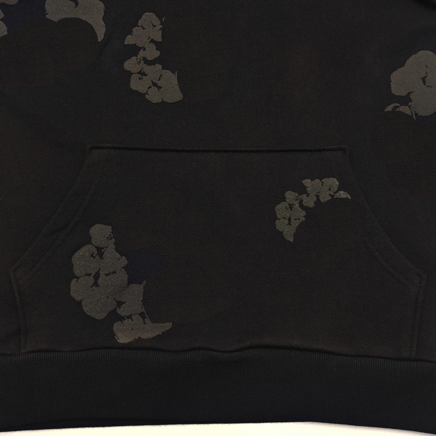 All black cotton label with black thread Den screen print super soft breathable and comfortable hoodie Made in Portugal