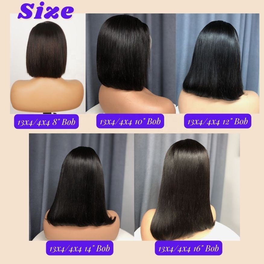 Pre-Plucked Bob Lace Wig Vendor,Original Hair Unprocessed 13x4 Swiss Lace Front Bob Wig,100% Brazilian virgin human hair