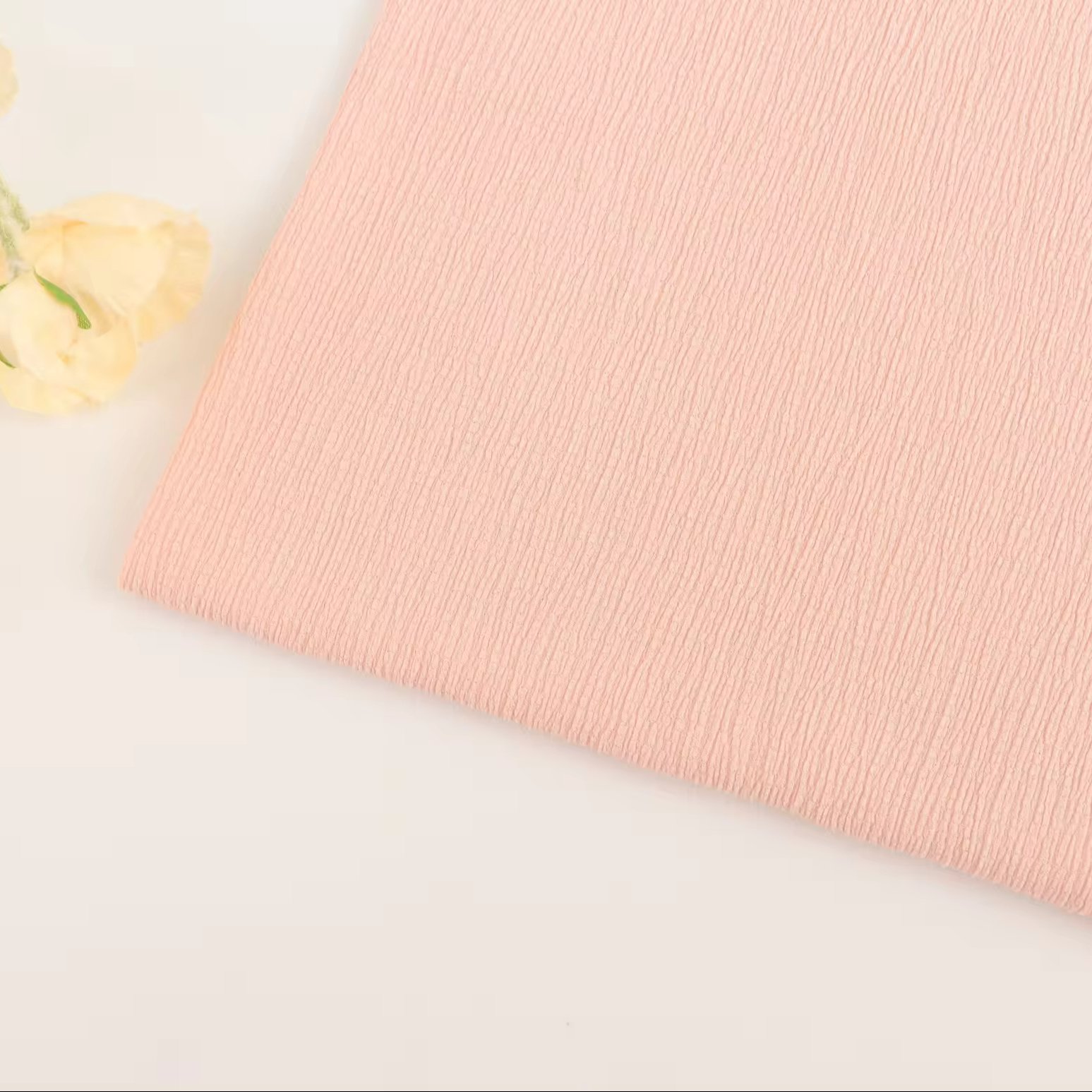 Textile Solid Dyed 95% Polyester 5% Spandex Warp Plants Crepe Jacquard Double Sided Fabric