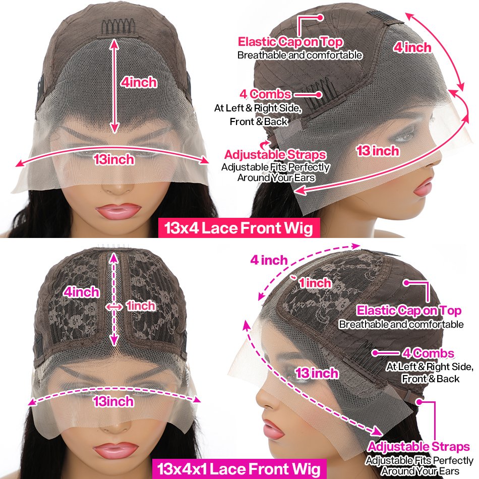 Blue and Pink Highlight Lace Front Human Hair Wig for Women Transparent Lace 30 Inches Body Wave Lace Frontal Wigs Brazilian