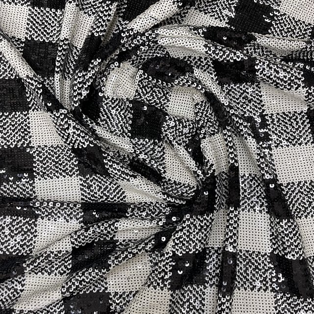 Design Cheap Luxury Full Tulle Embroidery red black plaid pattern Sequin Fabric for high fashion dress