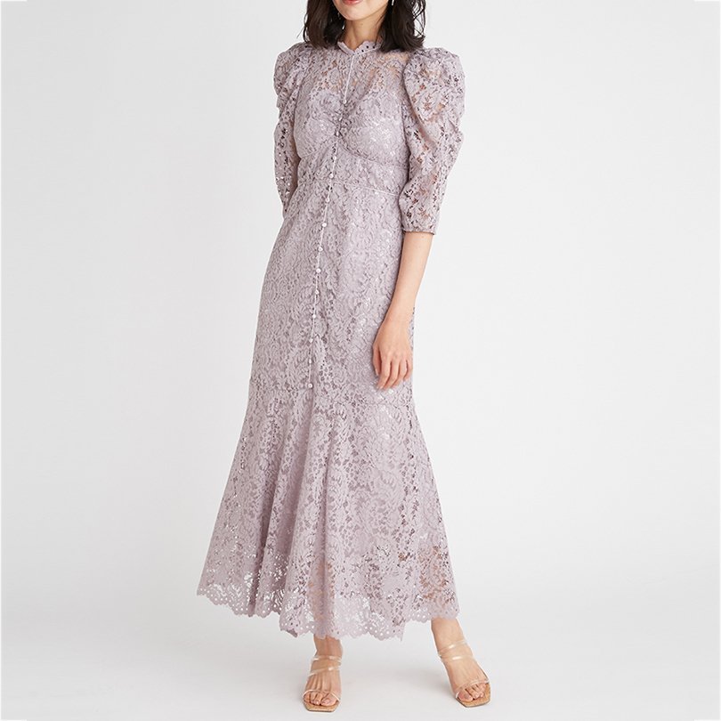 Trending 2024 Chic Woman Clothes Maxi Long Solid Women Party Dress Vintage Summer Modest Long Lace Evening Dress